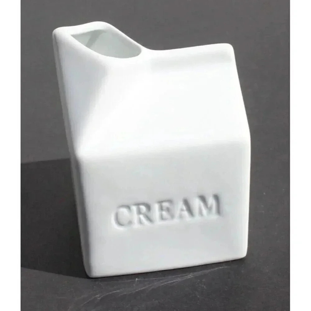 New White Denmark Brand Milk Carton Porcelain Creamer Container